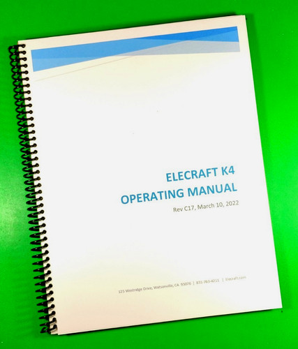 Owners manual for elecraft - for,