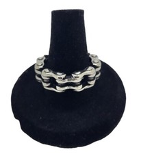 Bike Chain Ring Modern Silver Mens Women Stainless Steel Punk Biker Motorcycle