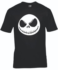 KIDS NIGHTMARE BEFORE CHRISTMAS FACE Jack Skellington T-SHIRT SIZE 3-4 TO 12-13