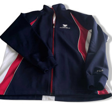 Vintage men Fila Tokyo college of welfare Navy colorblock bomber jacket in L