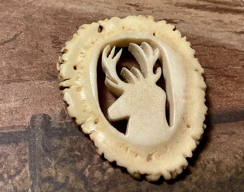 Vintage carved bone - carved, antler