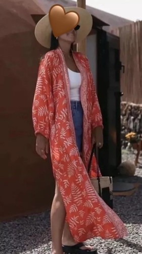 Zara orange printed kimono - orange,
