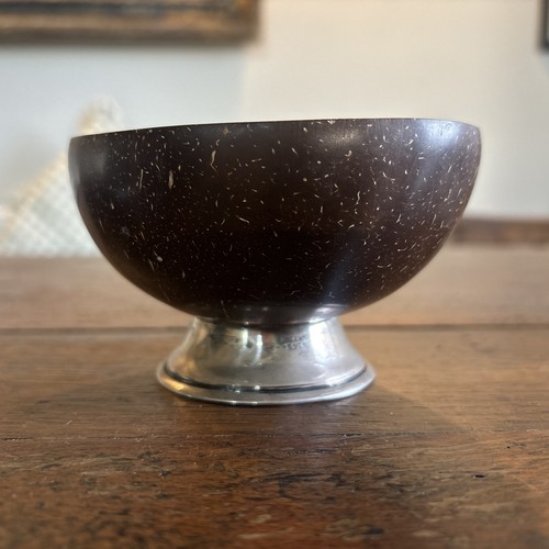 Antique coconut bowl with - coconut,