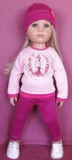 A 3 PIECE PINK  FLOWER FAIRY  TRACKSUIT OUTIT FOR  GOTZ HANNAH DOLLS