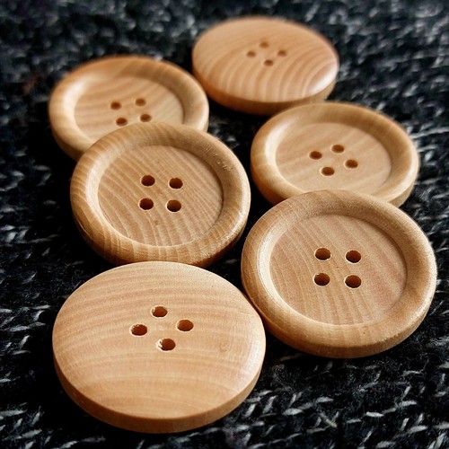 Wooden round buttons - buttons, 30mm