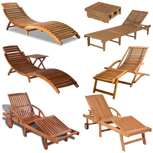 Foldable sun lounger wooden - sun,