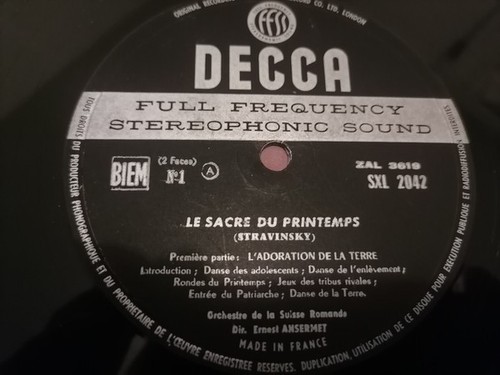 Decca sxl 2042 stravinsky - decca,