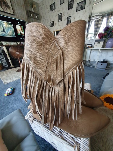 Women brown fringe faux - brown,