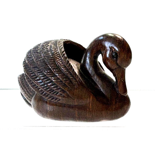 Swan netsuke wood carving 7 - netsuke, 1.7