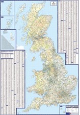 Large UK Road Wall Map Poster