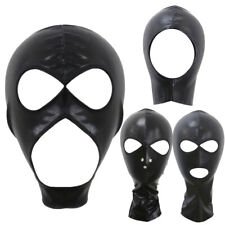 Mens Faux Leather Mask Hood Face Headgear Halloween Carnival Cosplay Accessories