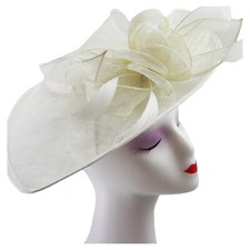 Women's Large Hatinator Fascinator Feathers Flower Hat Royal Ascot Race Wedding