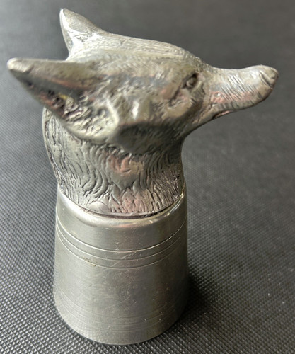 Vintage silvered pewter fox - silvered,