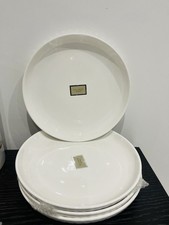 Jeff Banks Pour La Maison Dinner Plates White Raised Edges 10" Set of 4