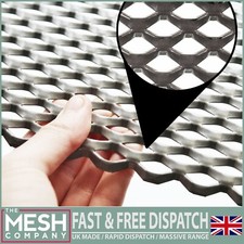 The Mesh Company 20 x 14mm Grey Aluminium Expanded Metal Mesh Sheet 2mm Thick