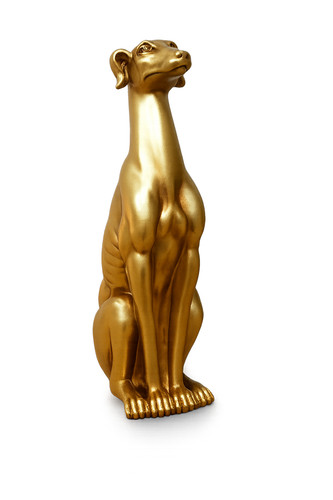 Gold greyhound ornament - gold, –