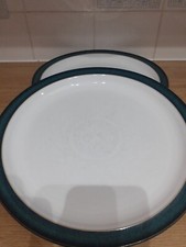 Denby Greenwich Dinner Plates x 2 Approx 26 cm Diameter  light cutlery marks