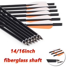 12X 14/16" Fiberglass Arrow Crossbow Bolts Flat Nock Targeting Hunting Practise
