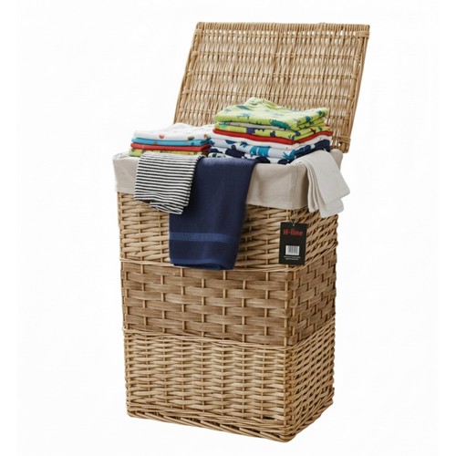 Wicker laundry basket with - wicker,