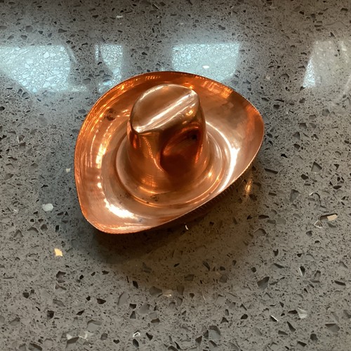 Copper cowboy hat trinket - hat, tray