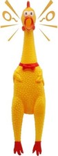 Squeeze Shrilling Screaming Rubber Chicken Pet Dog Bite Toy Squeaker Chew Funny