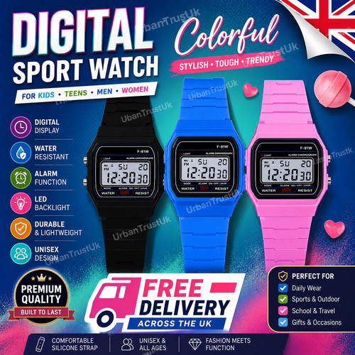 Mens digital watch led sport - digital,