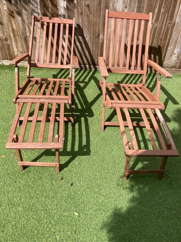 Hardwood steamer chairs - 2,
