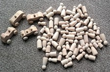 Wooden peg Dolls And Cars