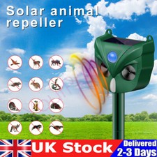 Solar Ultrasonic Garden Deterrent Animal Repeller Bird Cat Scarer Pest Fox Dog