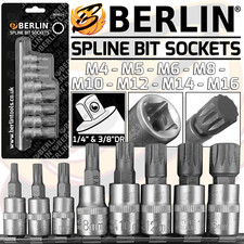 SPLINE BIT Socket Set 1/4" &