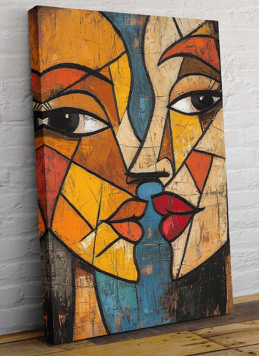 Colourful faces canvas - faces,