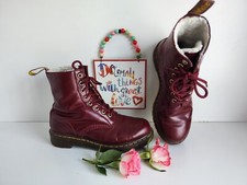 Dr Martens 1460 8 hole Pascal Shiraz Serena fur lined shearling boots UK6 EU39