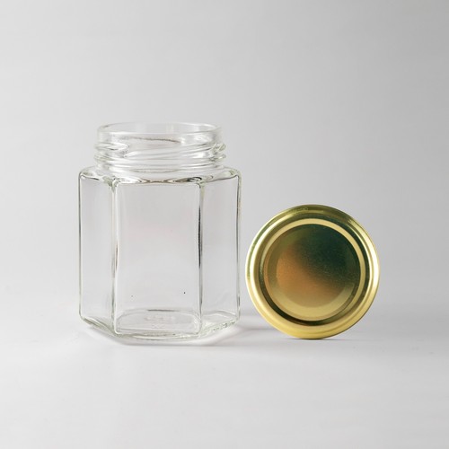 Hexagonal glass jars from - glass,