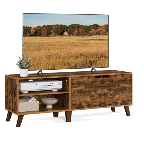 Rustic brown stand with 2 - rustic,