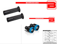 BARRACUDA BLACK KNOBS + BLUE B-LUX COUNTERWEIGHTS for ALL RIEJU MOTORCYCLES
