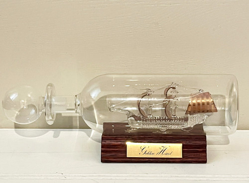 Golden hind ship bottle - hind, a