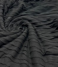 Black Ruffle Textured 4 Way Stretch Fabric