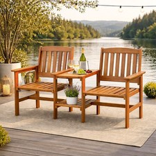 Wooden bench love seat - bench,