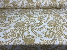 Clarendon Toile Fabric Linen Ochre yellow Curtain Blinds Upholstery