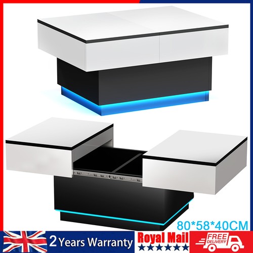 Led extendable coffee table - led,