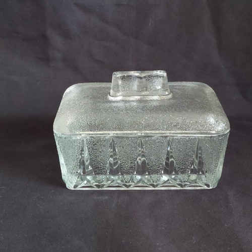 Vintage glass butter dish - vintage,