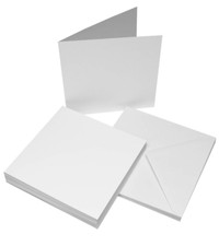 25 WHITE 7" x 7" BLANK CARDS 270gsm & ENVELOPES 100gsm CARD MAKING CRAFT 1064