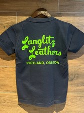 LANGLITZ LEATHERS Rare 2014 Print T-Shirt Navy Green XS
