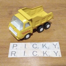 Tonka Yellow Dump Truck Vintage 1970's Tipper Toy Pressed Steel - 5 Inches Long