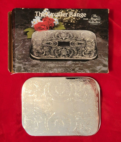 Vtg silver plated oblong - silver,