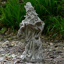 WIZARD GREEN MAN GNOME Cast Stone Garden Ornament Statue Patio Decor ⧫onefold-uk
