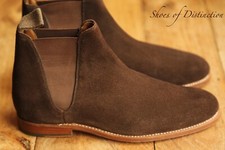 Grenson Brown Suede Chelsea Boots Shoes Mens UK 8 F US 9 EU 42