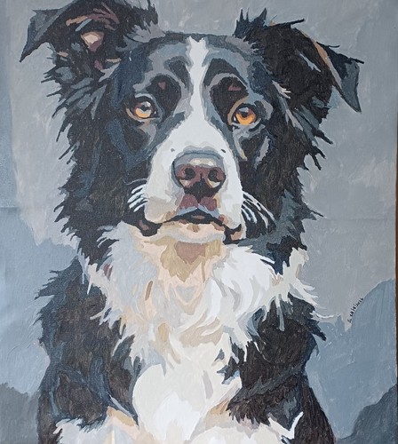 Acrylic canvas hand painted - acrylic,