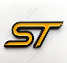 Gloss Yellow & Black ST Badge Emblem for Ford Fiesta Focus Mondeo Puma Dechrome