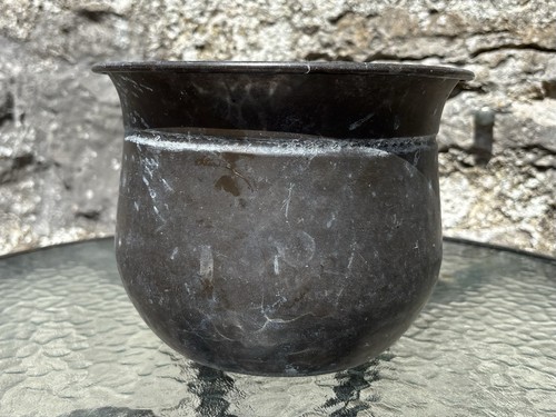 Antique copper verdigris pot - copper,